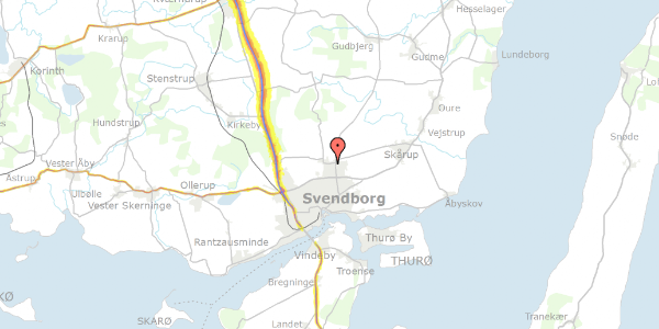 Trafikstøjkort på Mette Ruds Vej 6N, 5700 Svendborg