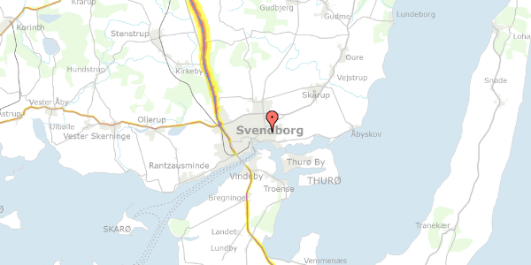 Trafikstøjkort på Munkevænget 1, st. 6, 5700 Svendborg