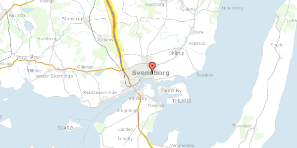 Trafikstøjkort på Munkevænget 1, 2. 17, 5700 Svendborg