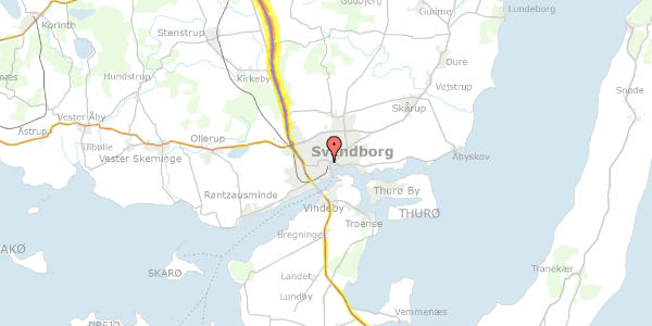 Trafikstøjkort på Møllergade 51, 5700 Svendborg