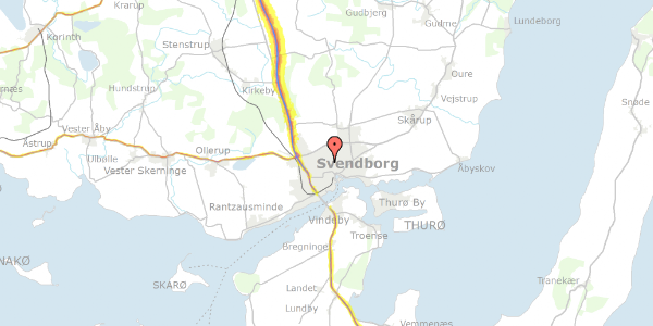 Trafikstøjkort på Mølmarksvej 58E, 5700 Svendborg