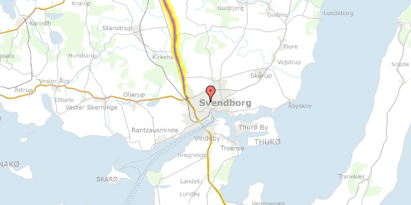 Trafikstøjkort på Mølmarksvej 58G, 5700 Svendborg