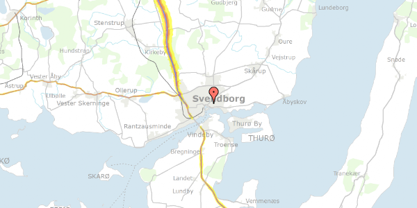 Trafikstøjkort på Nyborgvej 10A, 1. , 5700 Svendborg