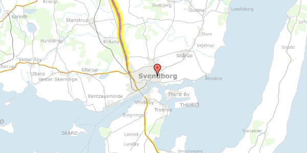 Trafikstøjkort på Nyborgvej 73, 5700 Svendborg