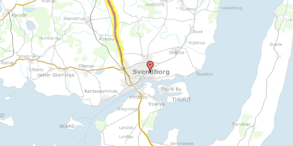 Trafikstøjkort på Nyborgvej 74, 1. th, 5700 Svendborg