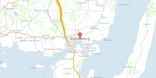 Trafikstøjkort på Nyborgvej 77, 5700 Svendborg