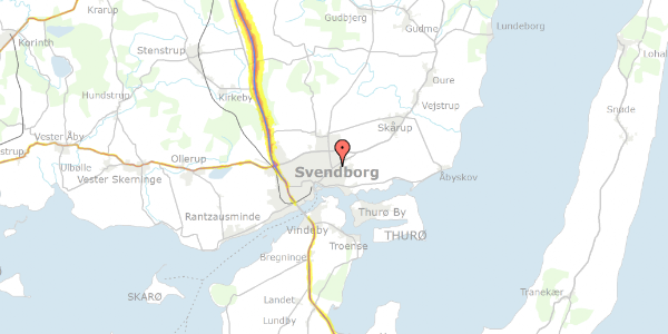 Trafikstøjkort på Nyborgvej 143, 1. tv, 5700 Svendborg