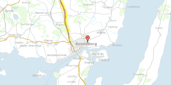 Trafikstøjkort på Nyborgvej 145, 5700 Svendborg