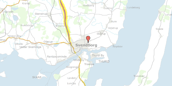 Trafikstøjkort på Nyborgvej 165, 5700 Svendborg