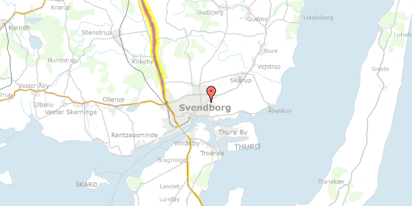 Trafikstøjkort på Nyborgvej 186, 5700 Svendborg