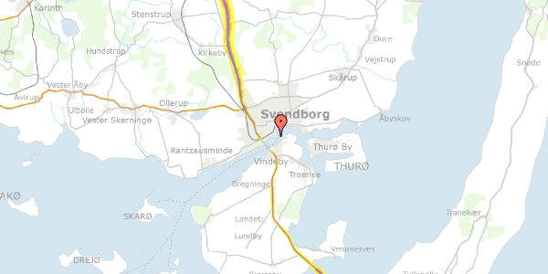 Trafikstøjkort på Otte Ruds Vej 6, 5700 Svendborg