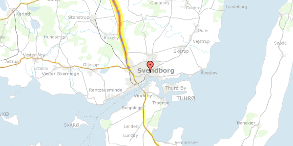 Trafikstøjkort på Overgade 1A, st. tv, 5700 Svendborg