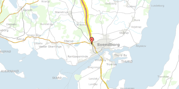 Trafikstøjkort på Rytterhaven 10, 5700 Svendborg