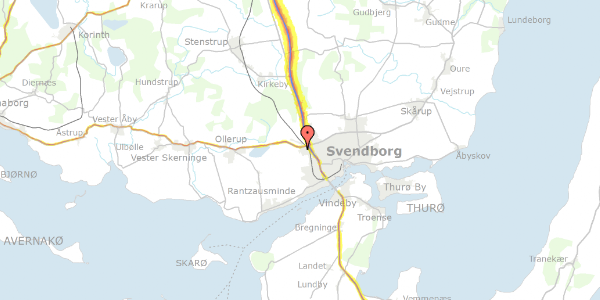 Trafikstøjkort på Rytterhaven 12, 5700 Svendborg