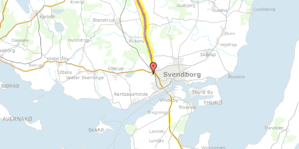 Trafikstøjkort på Rytterhaven 24, 5700 Svendborg