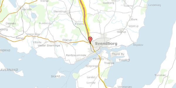 Trafikstøjkort på Rytterskoven 4, 5700 Svendborg