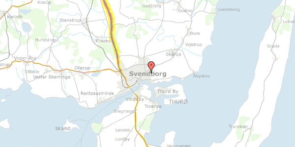 Trafikstøjkort på Sanddalsvej 7, 5700 Svendborg