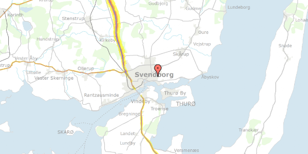 Trafikstøjkort på Sanddalsvej 41, 5700 Svendborg