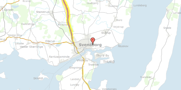 Trafikstøjkort på Sanddalsvænget 6, 5700 Svendborg