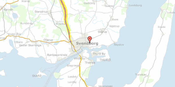 Trafikstøjkort på Sanddalsvænget 20, 5700 Svendborg