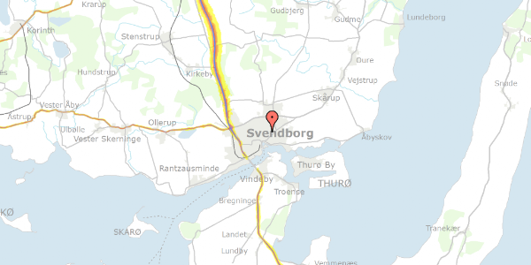 Trafikstøjkort på Schrumsvej 14, 5700 Svendborg