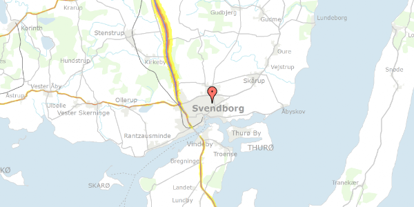 Trafikstøjkort på Siøvænge 3, 5700 Svendborg