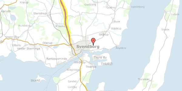 Trafikstøjkort på Knastvænget 16, 5700 Svendborg