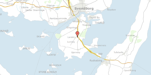 Trafikstøjkort på Skovballevej 14, 5700 Svendborg
