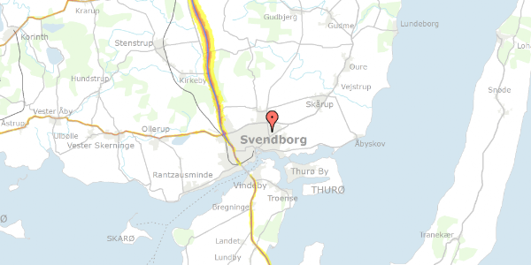 Trafikstøjkort på Skovvang 15, 5700 Svendborg