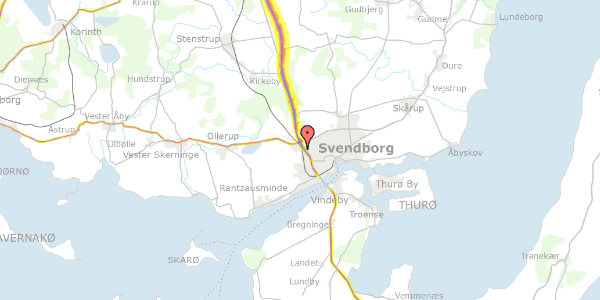 Trafikstøjkort på Sofielund 5, 5700 Svendborg