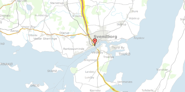Trafikstøjkort på Sonnesvej 9, 5700 Svendborg