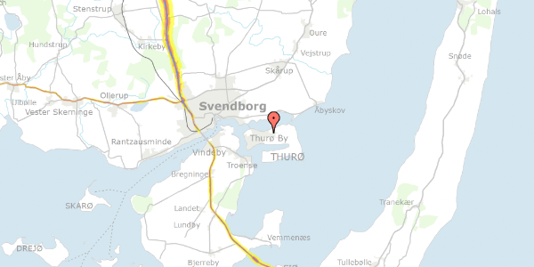 Trafikstøjkort på Spurvevænget 3, 5700 Svendborg