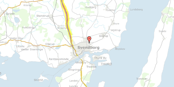 Trafikstøjkort på St Byhavevej 58, 1. 1, 5700 Svendborg