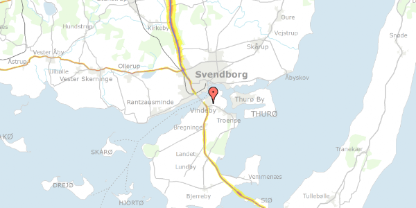 Trafikstøjkort på Syrenvej 7, 5700 Svendborg