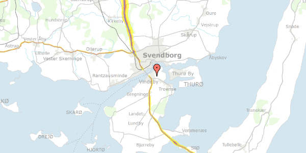 Trafikstøjkort på Syrenvej 15, 5700 Svendborg