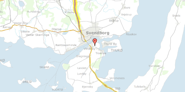 Trafikstøjkort på Syrenvej 22, 5700 Svendborg