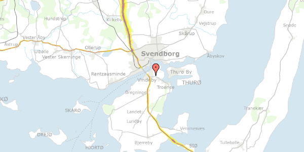 Trafikstøjkort på Syrenvej 24, . 16, 5700 Svendborg