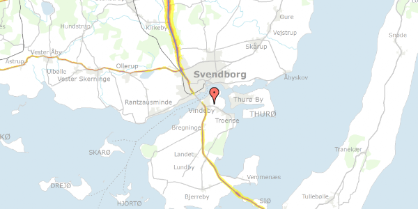 Trafikstøjkort på Syrenvej 61, 5700 Svendborg