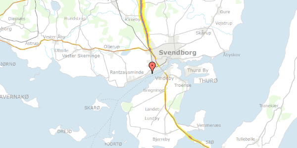 Trafikstøjkort på Sætting Strandvej 13, 5700 Svendborg