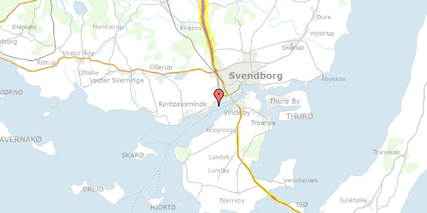 Trafikstøjkort på Sætting Strandvej 22, 5700 Svendborg