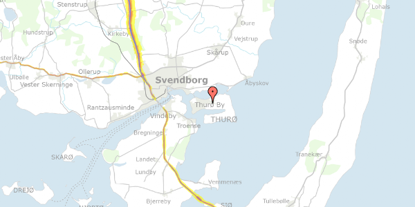 Trafikstøjkort på Søndervej 19, 5700 Svendborg