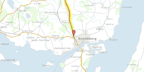 Trafikstøjkort på Sørupvej 63, 5700 Svendborg