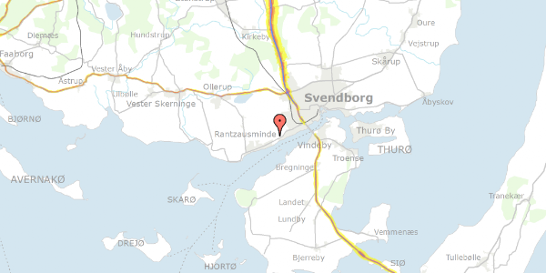 Trafikstøjkort på Tankefuldvej 43, 5700 Svendborg