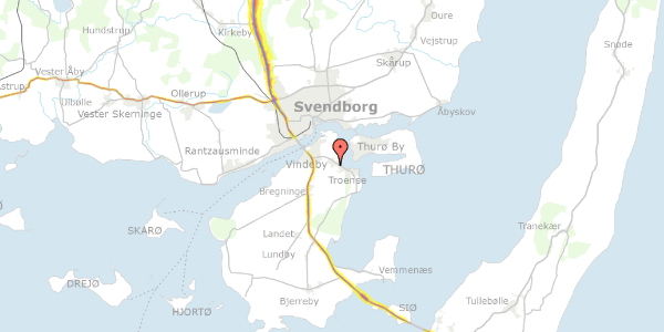 Trafikstøjkort på Thorseng 59, 5700 Svendborg