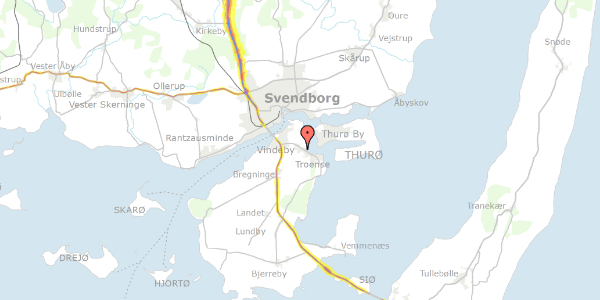 Trafikstøjkort på Thorsvang 22, 5700 Svendborg