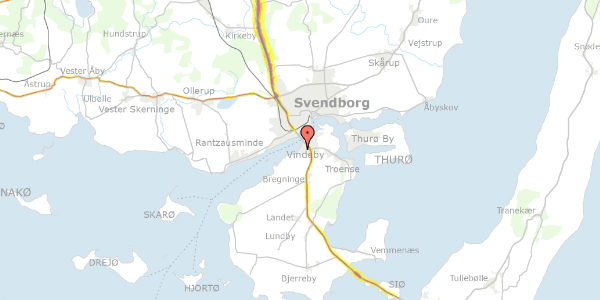 Trafikstøjkort på Tordenskjoldsvej 16, 5700 Svendborg