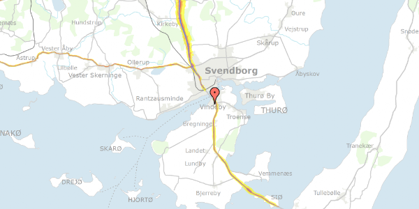 Trafikstøjkort på Tordenskjoldsvej 21, 5700 Svendborg