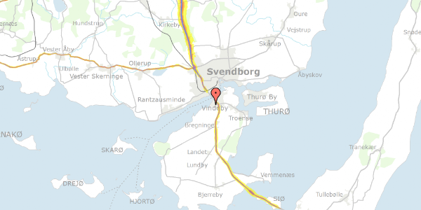 Trafikstøjkort på Tordenskjoldsvej 24, 5700 Svendborg