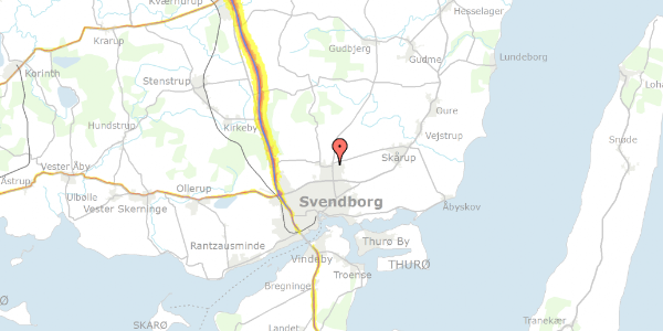 Trafikstøjkort på Tved Kirkevej 13, 5700 Svendborg