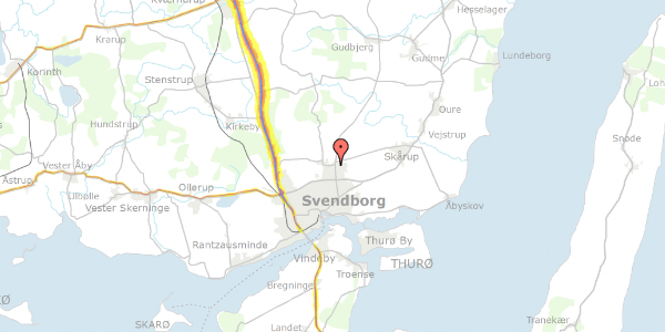 Trafikstøjkort på Tved Kirkevej 20B, 5700 Svendborg